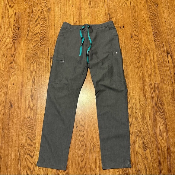 Figs Gray Uniform Medical Nurse Drawstring Back elastic waist Pants size small - Picture 1 of 11